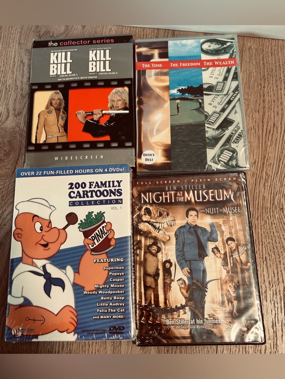Mixed DVD Lot: Kill Bill, Night at the Museum, Cartoons + More